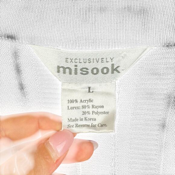 Exclusivley Misook Black Textured Knit Gold Trim Layering Cardigan Sweater - Picture 10 of 11